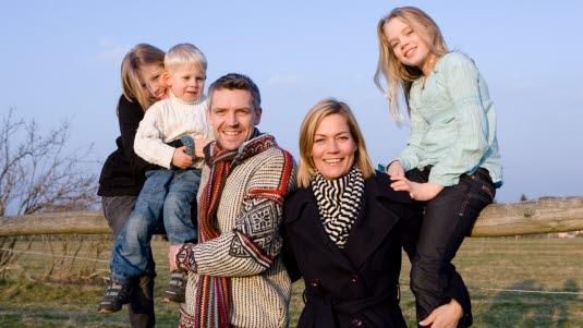 familie på fem