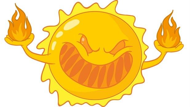 Animasjon av sint sol - solstikk.