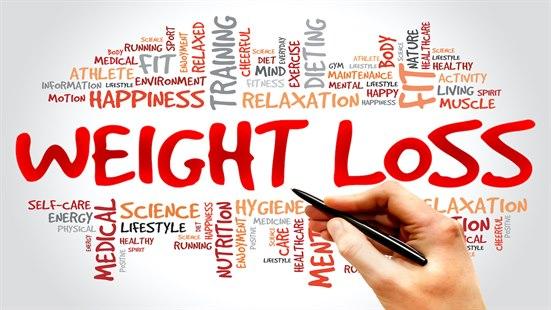 Plakat der det står "Weight Loss" og med en rekke relaterte ord med mindre skrift.