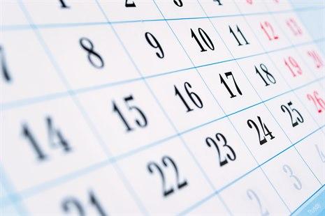 Illustrasjonsfoto av kalenderside