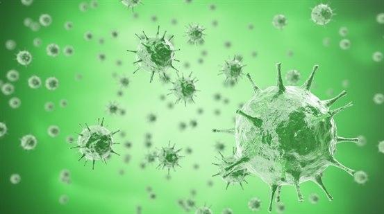 Illustrasjon av immunceller med pigger på overflaten.