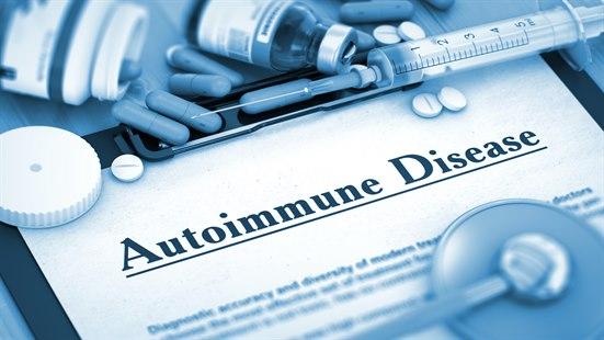 Bilde med overskriften Autoimmune Disease omgitt av ulike medisiner.