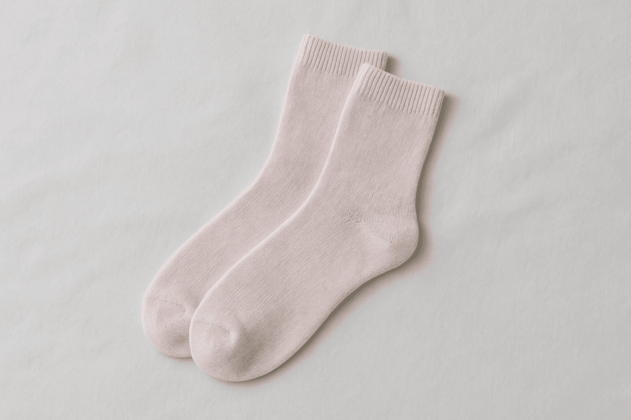 Illustrasjonsfotoet viser bilde av et par rosa sokker